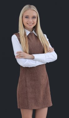 Kendine güvenen genç iş kadını portresi. karanlık bir arka plan üzerinde izole.