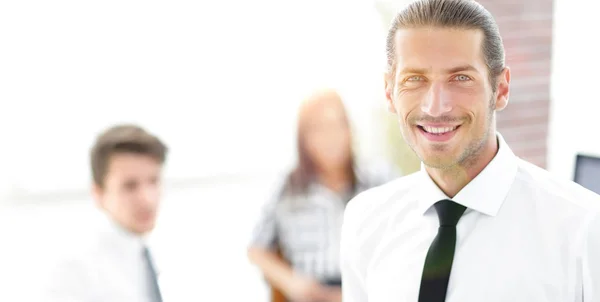 Successful young business men on blurred background — Stock Photo, Image