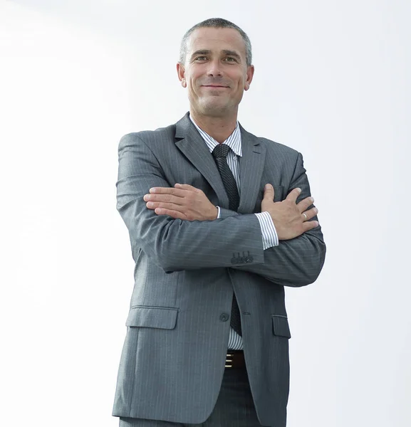 Close-up retrato de empresário confiante em camisa e gravata — Fotografia de Stock