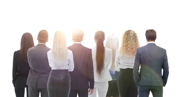 Achteraanzicht groep mensen uit het bedrijfsleven. Achteraanzicht. Geïsoleerd op witte achtergrond. — Stockfoto