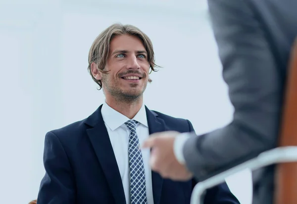 Two handsome businessmen in office — Stock Photo, Image