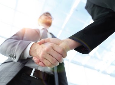 İş ortaklığı toplantı kavramı. Görüntü businessmans handsha