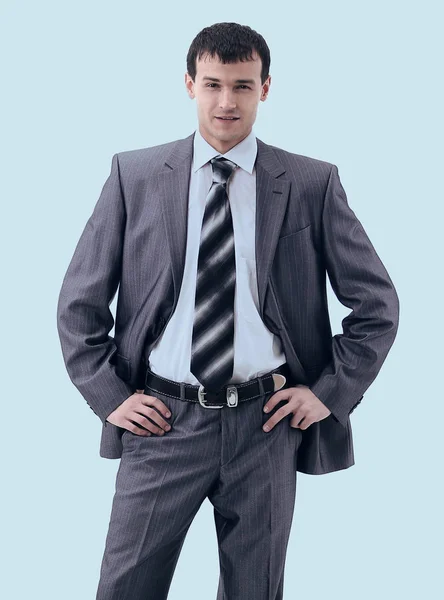 Businessman standing with his hands in the pockets. — Stock Photo, Image