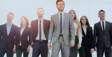 Grup photo.a lideri ve bir grup iş adamları