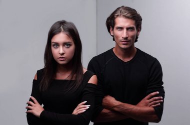 closeup.Serious genç Çift.