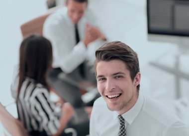 closeup.Young çalışan şirket