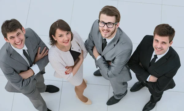 Blick von oben. Erfolgreiches Unternehmerteam — Stockfoto