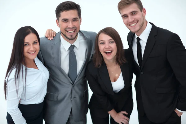 Happy business team.isolated em um fundo branco . — Fotografia de Stock