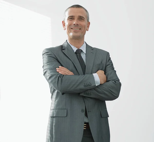 Nahaufnahme Porträt eines selbstbewussten Geschäftsmannes in Hemd und Krawatte — Stockfoto