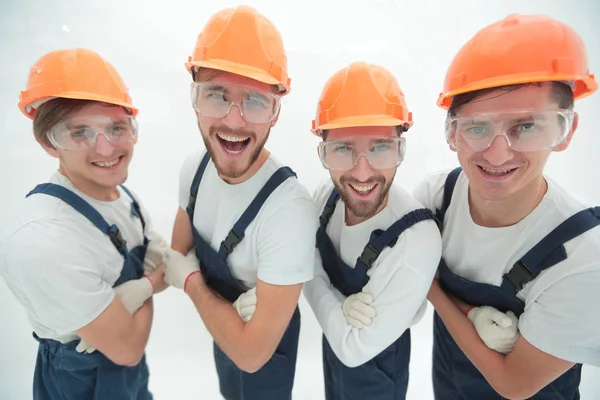Closeup.A group of professional industrial workers. — Stock Photo, Image