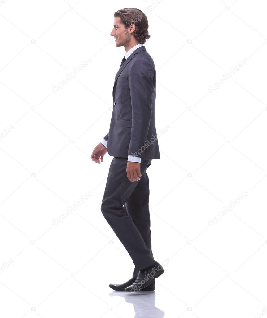 Profile of walking businessman, i