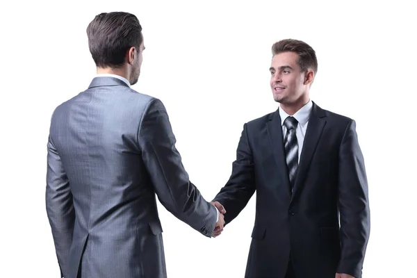 Рукопожатие двух новых деловых партнеров — стоковое фото