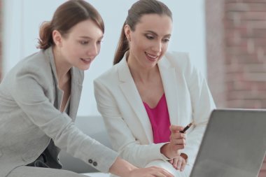 Proje işbirliği tartışırken iki iş kadınları