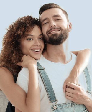 kendi daire almayı hayal bir yeni evli çift portre.