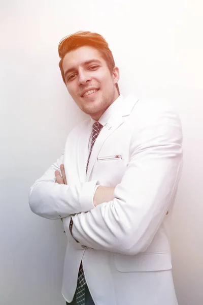 Confident businessman in white shirt — Stock Photo, Image