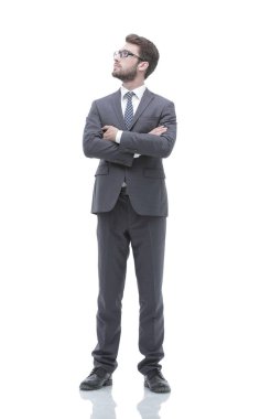 Tam büyüme ciddi emin işadamı portresi