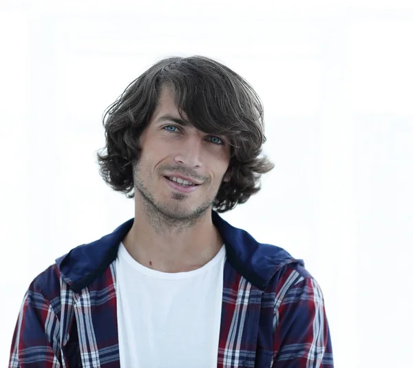 Retrato. cara elegante em uma camisa xadrez. close-up . — Fotografia de Stock