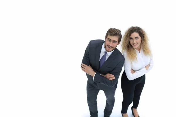 Dos empleado sonriente aislado en blanco —  Fotos de Stock