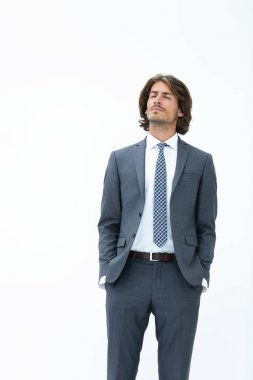 Beyaz arka plana bakan zarif insanlar.