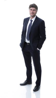 Tam büyüme. Kendine güvenen ciddi iş lider.