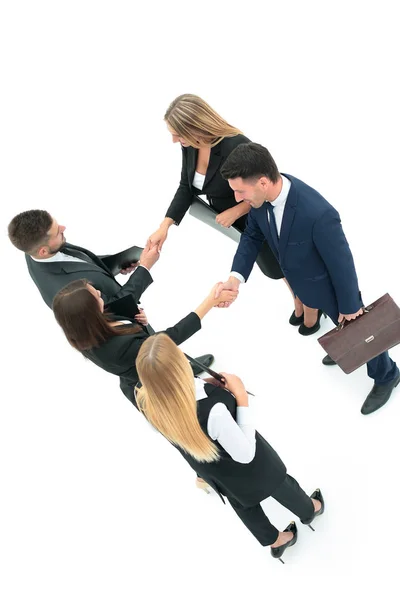 Vista do top.the handshake parceiros de negócios . — Fotografia de Stock