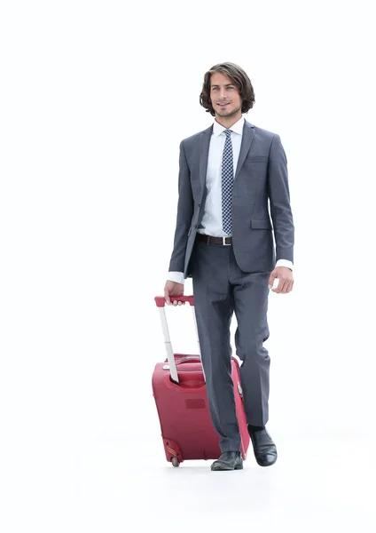 Впевнений бізнесмен з багажем . — стокове фото