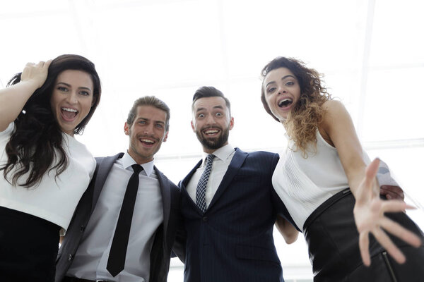 bottom view.group of successful business people.