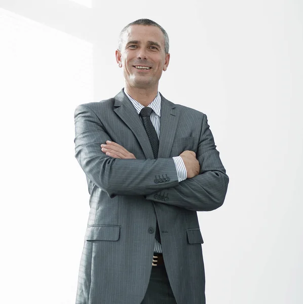 Closeup portrait of confident businessman in shirt and tie — Stock Photo, Image