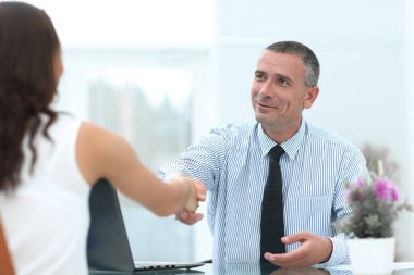 closeup.Handshake Yöneticisi ve istemci