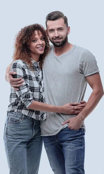 Porträtt av ett leende ungt par. — Stockfoto