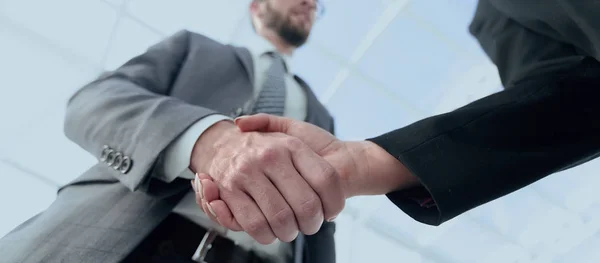 Business partnership meeting concept. Image businessmans handsha — Stock Photo, Image