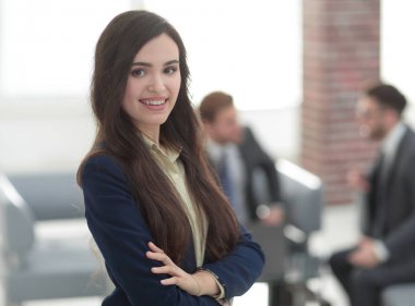 güzel bir kadın iş adamları arka yüzü.