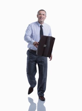 modern iş adamı ileriye evrak çantalı