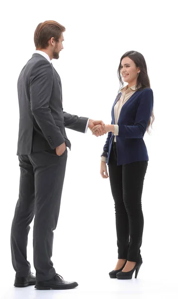 Business people shaking hands, isolated on white. — Stock Photo, Image