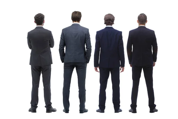 Back view group of business people. Rear view. Isolated over white background. — Stock Photo, Image