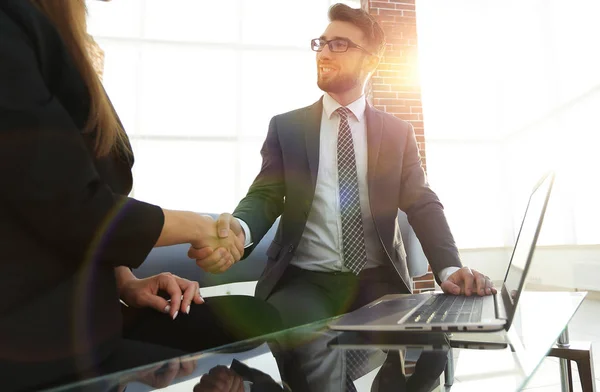 Successful businessmen handshaking after good deal. — Stock Photo, Image