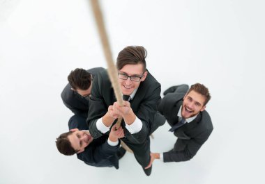 iş takım lideri halat tırmanmaya yardım