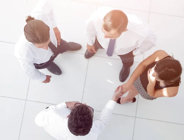 View from the top. business team discussing business issues — Stock Photo, Image