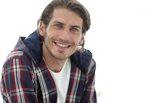 Retrato de um cara de sucesso em uma camisa verificada . — Fotografia de Stock