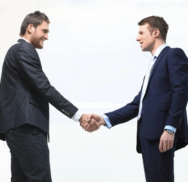 Handshake business partners.isolated su sfondo bianco . — Foto Stock