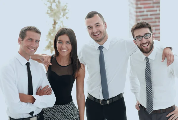 Närbild porträtt av vänliga business-team — Stockfoto