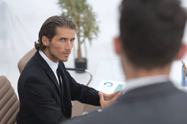 Severe Manager talking to the staff — Stock Photo, Image