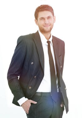 Kendine güvenen iş adamı portresi.