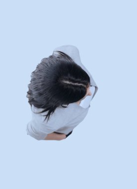 Modern kadın. tam büyüme. Yukarıdan görüntüleyin. iş kavramı.