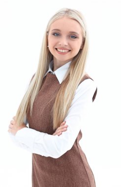 portre bir gülümseyen genç kadın Yardımcısı.