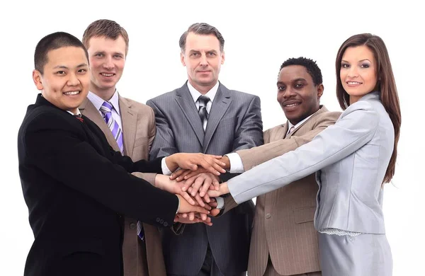 Business team with hands clasped together — Stock Photo, Image