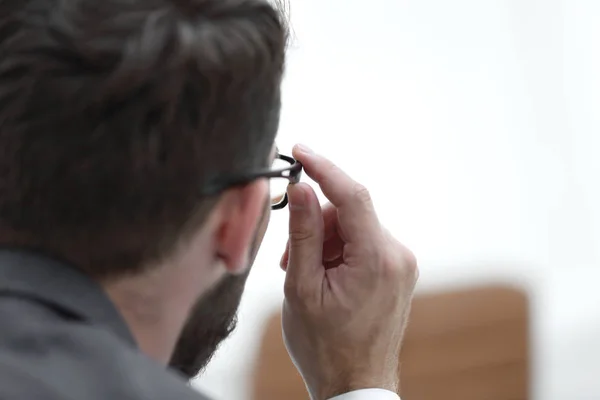 Closeup.businessman looking at copy space. — Stock Photo, Image