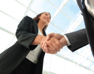 İş ortaklığı toplantı kavramı. Görüntü businessmans handsha