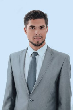 Kendinden emin iş adamının portresi.