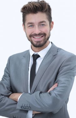 empresario alegre mirando a cámara con sonrisa